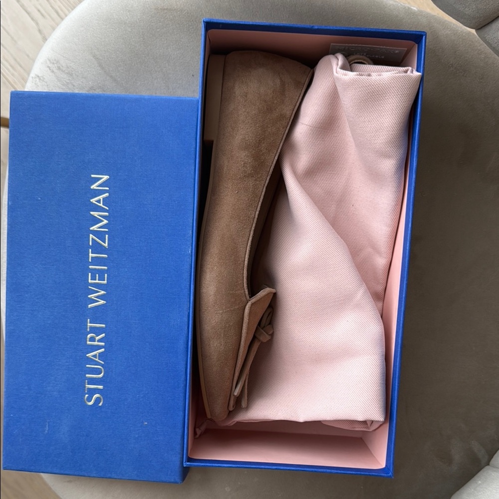 Stuart Weitzman Brown Suede Flats